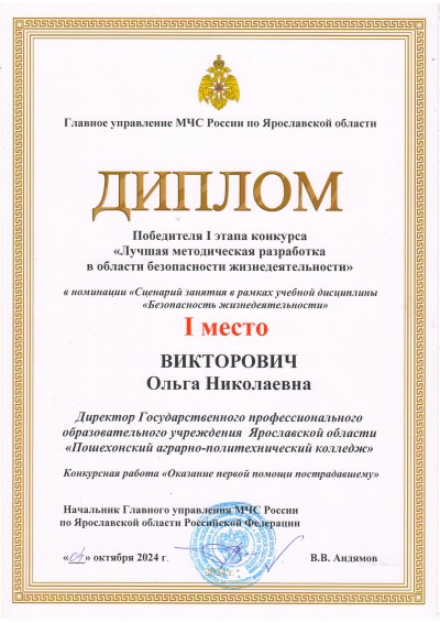 Победа на региональном уровне и II место во всероссийском конкурсе
"Лучшая методическая разработка в области безопасности жизнедеятельности"🏆